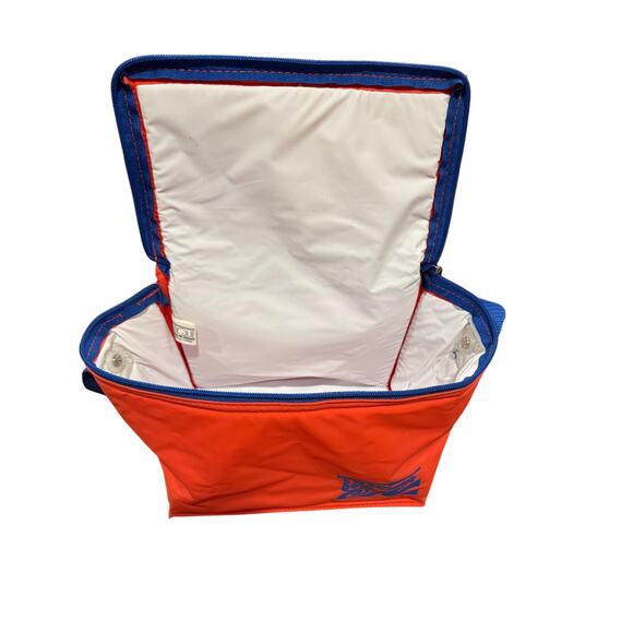 LaTique Red Blue Insulated Lunch Tote Cooler bag 1980/1990/ Vintage EUC - Picture 1 of 9